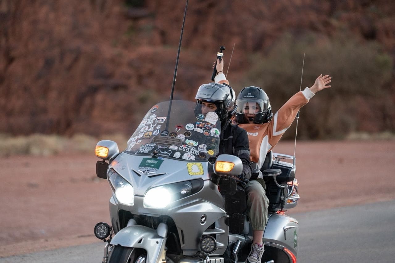 The joy of riding motorcycles among the mountains in Hail