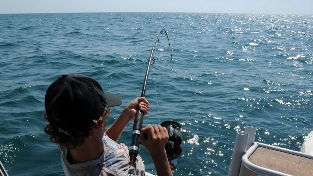 A fishing trip by boat in the middle of the Red Sea